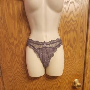 Victoria Secret Lace Brazilan Panty with Bow Accent - Taupe